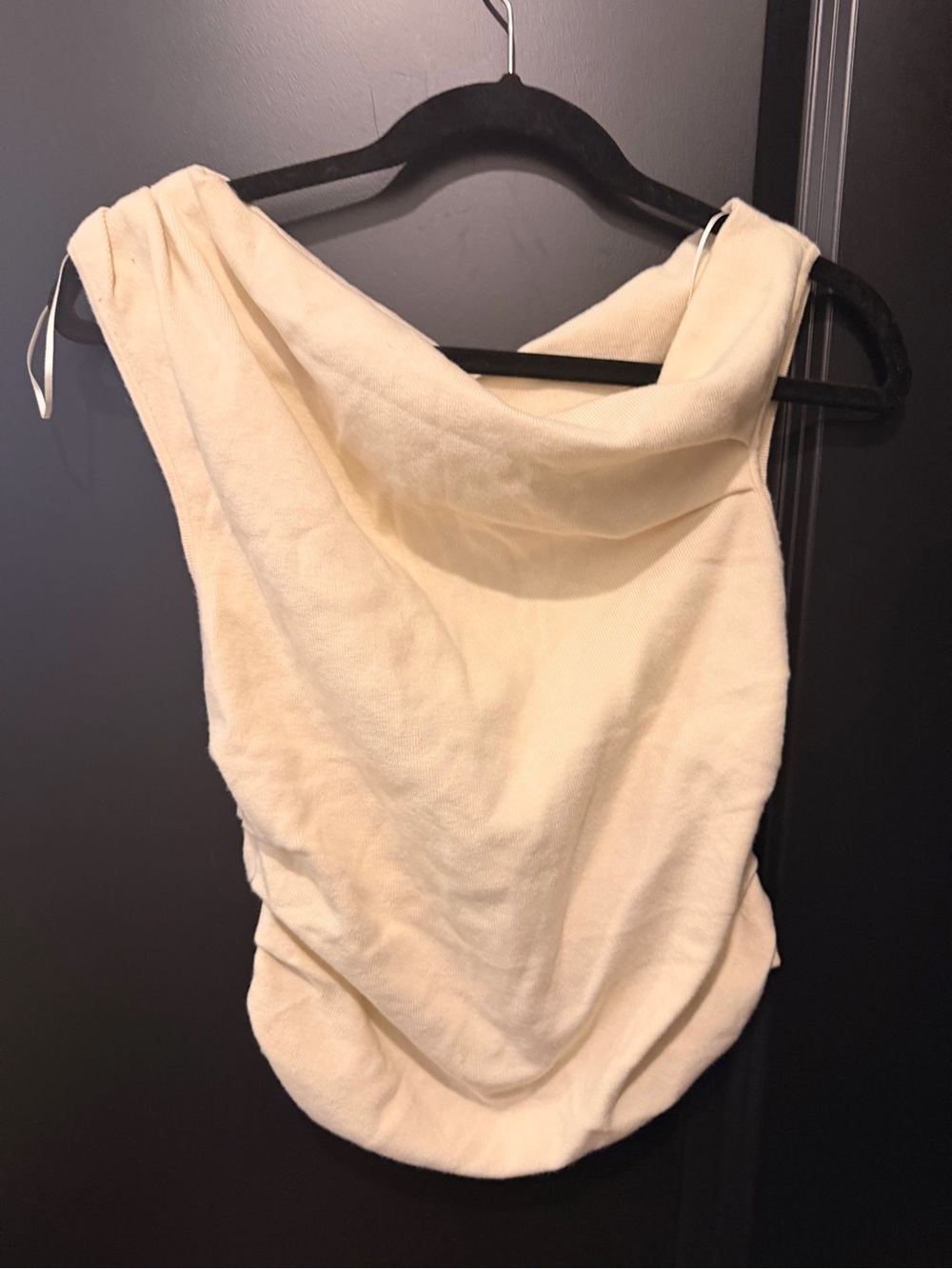Le Lis Cream Cowl Neck Sleeveless Top